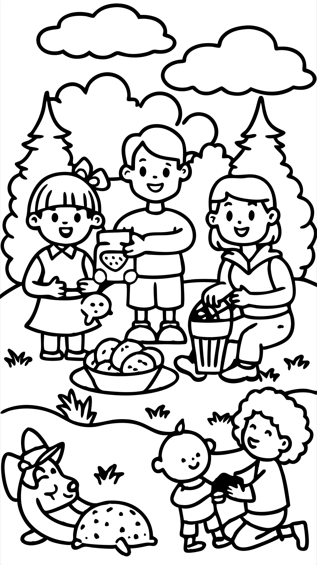 family coloring page printable